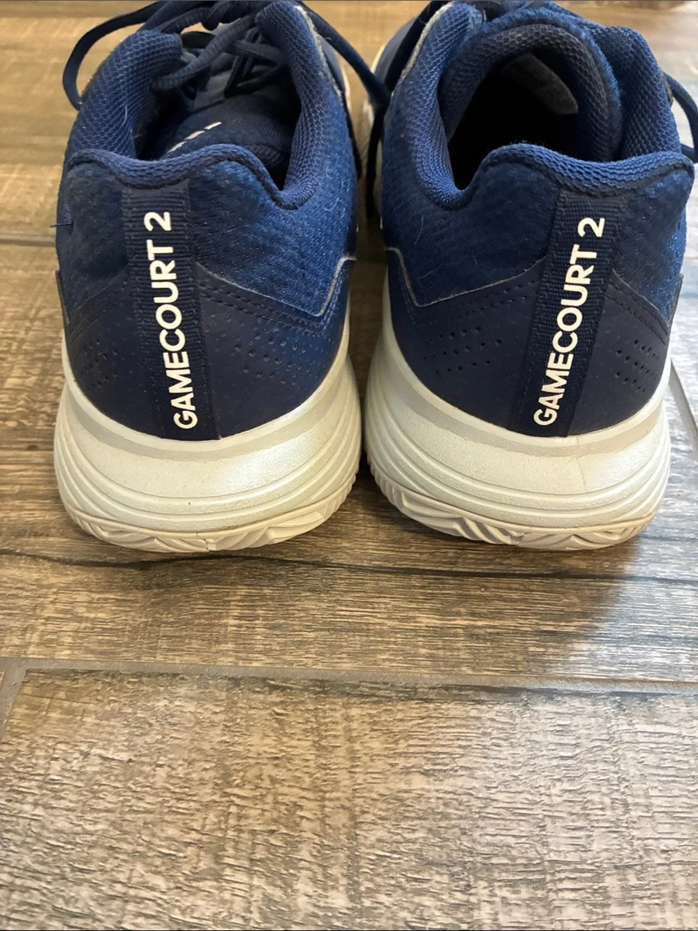 Adidas Navy and White Men's Athletic Sneakers